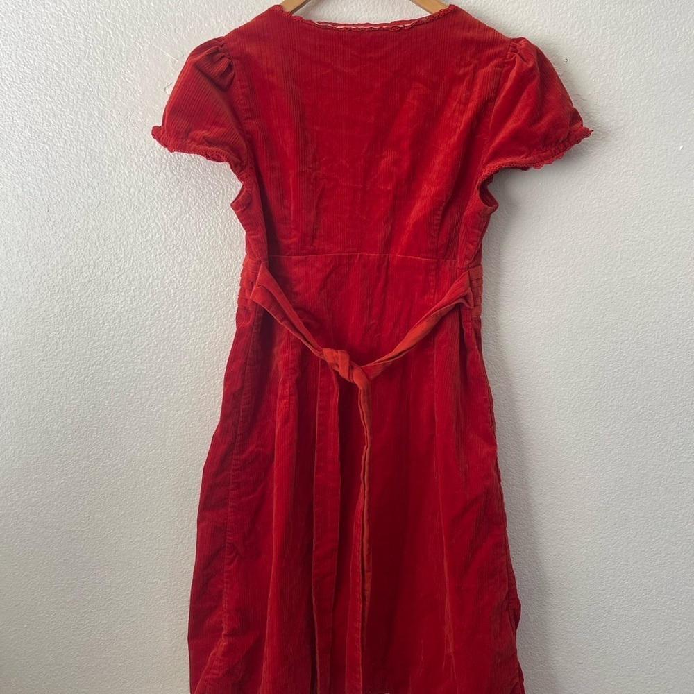 Maeve Y2K retro Vintage Goth Victorian Red Corduroy Dress Holiday /Party Sz 4 - Picture 7 of 10